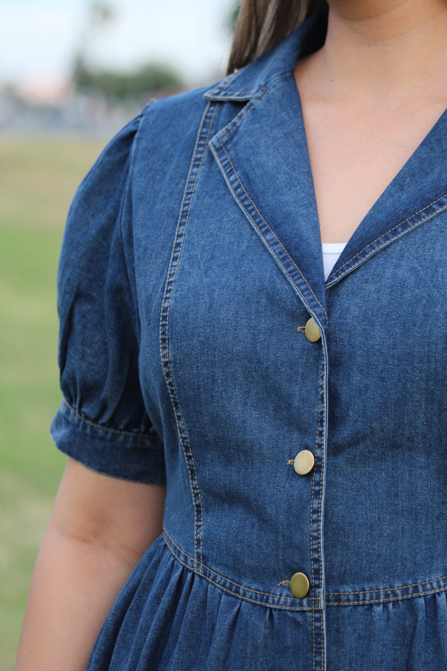 DENIM BUTTON DOWN DRESS