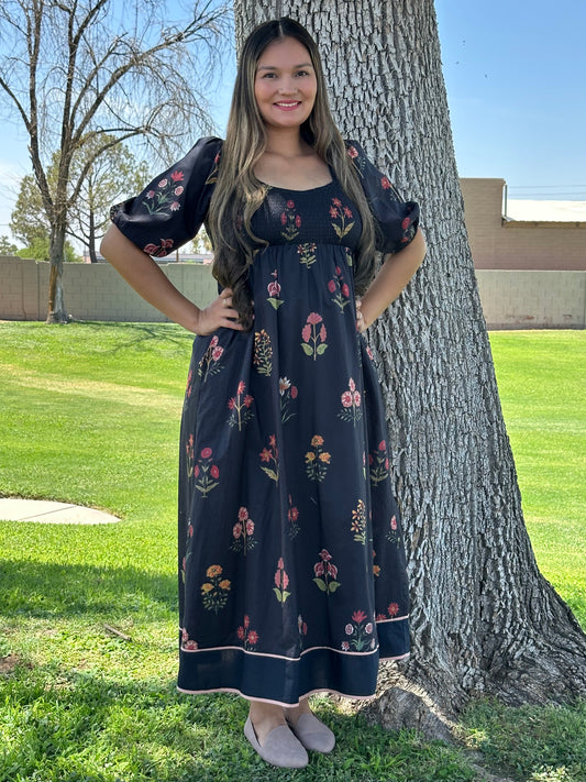 Madison Floral Print Maxi Dress