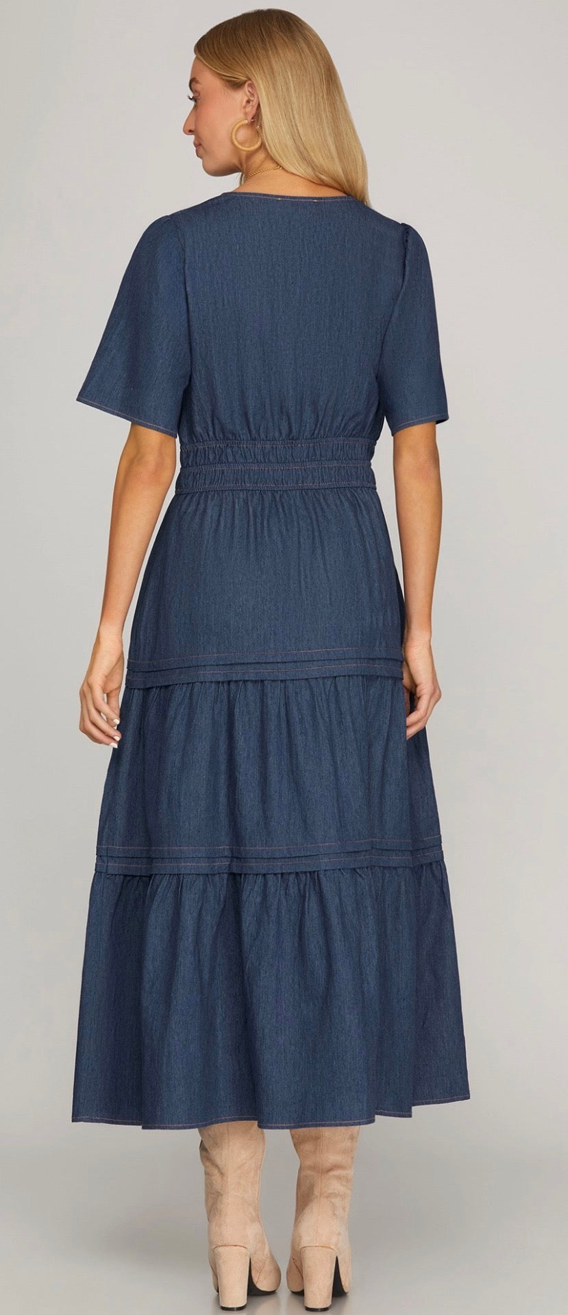 Nidia Denim Midi Dress
