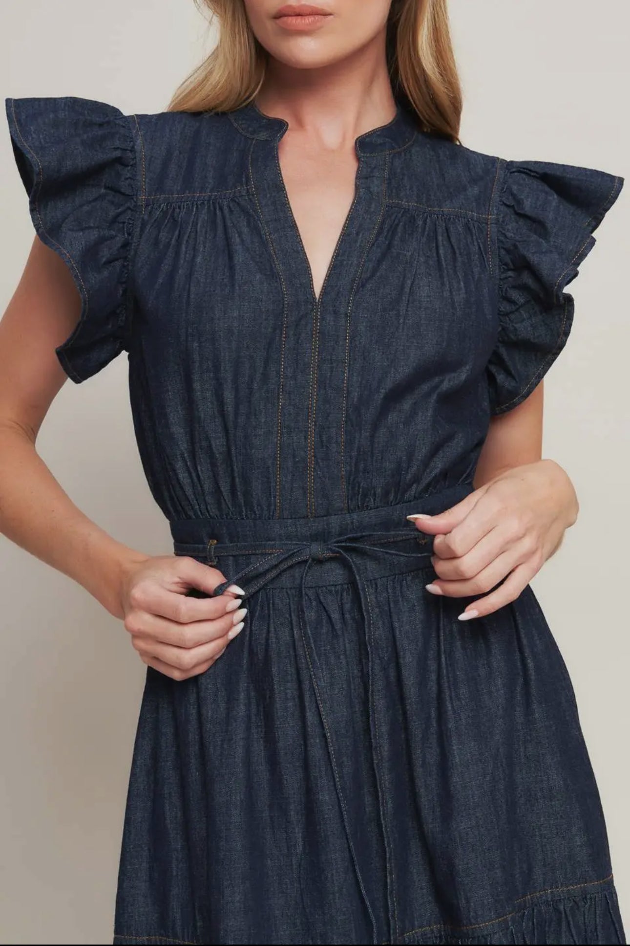 A Lightweight Denim Midi Dress