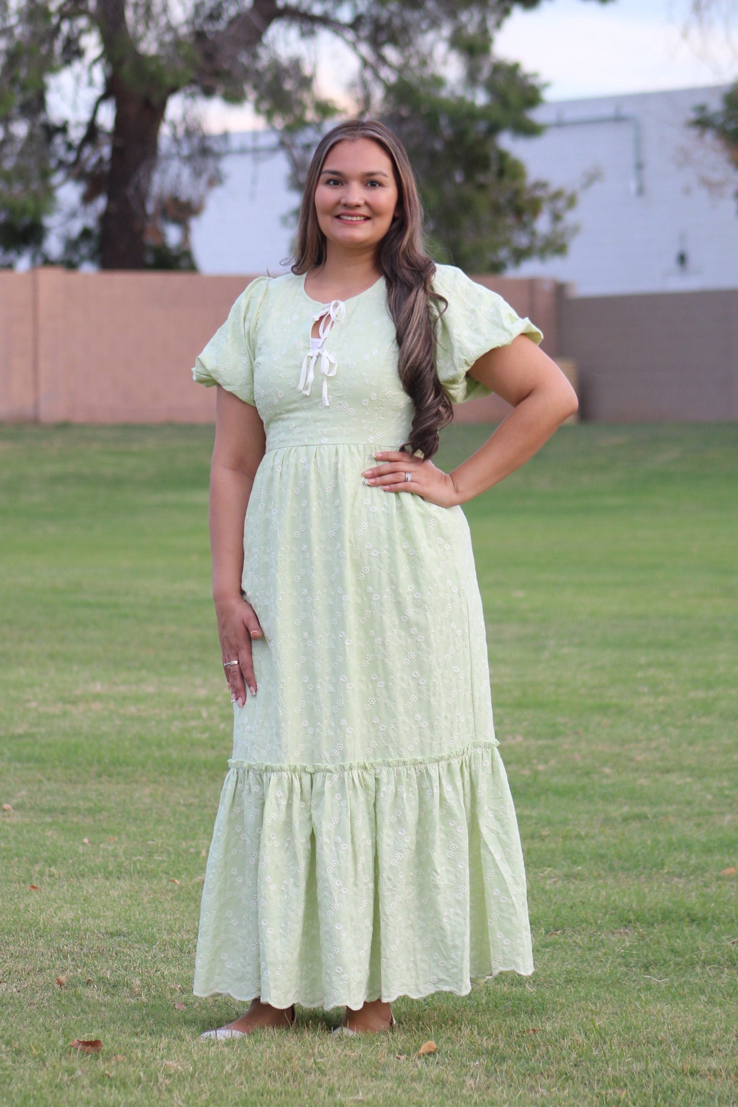 Floral Embroidered Tiered Maxi Dress