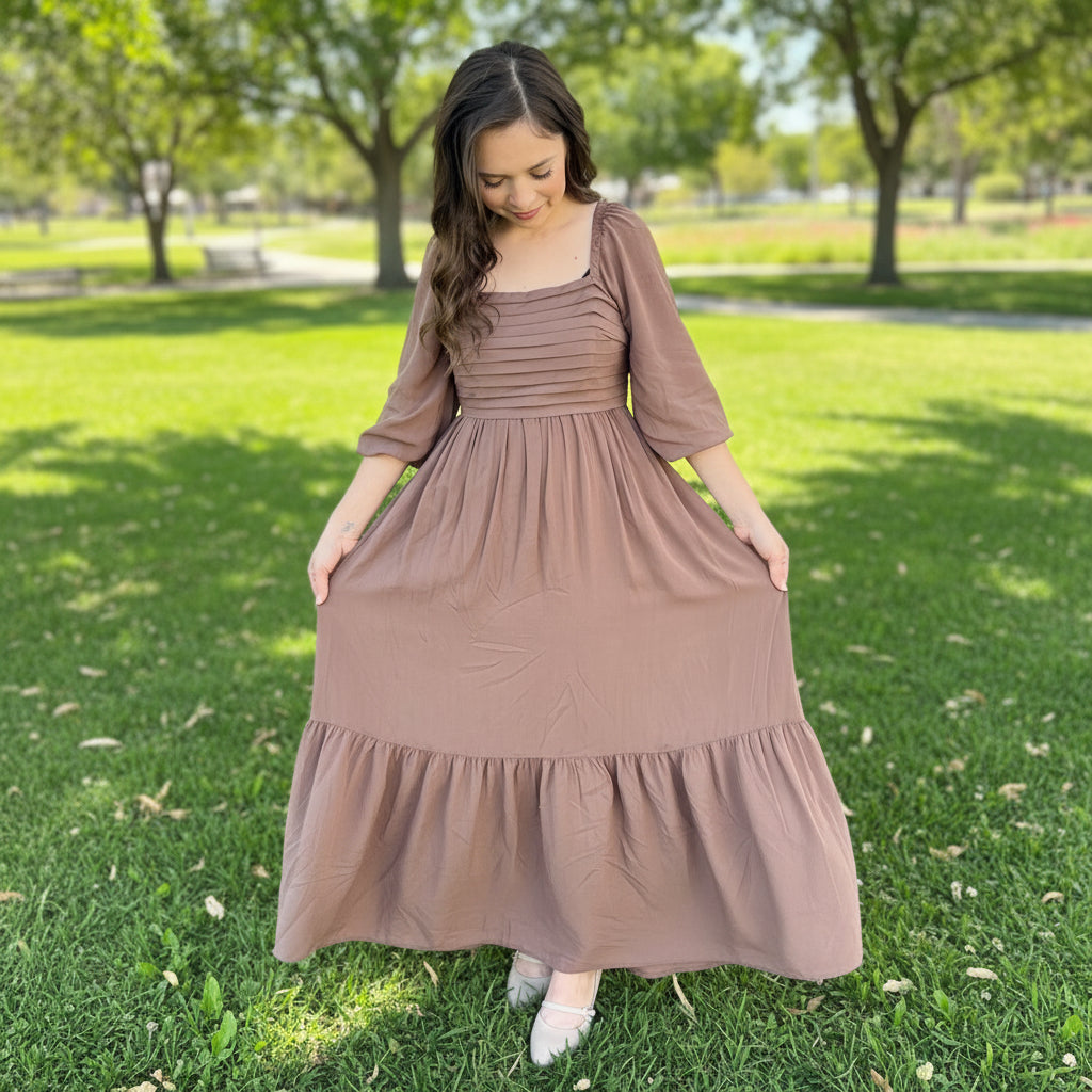 Smocked Ruffled Floral Maxi