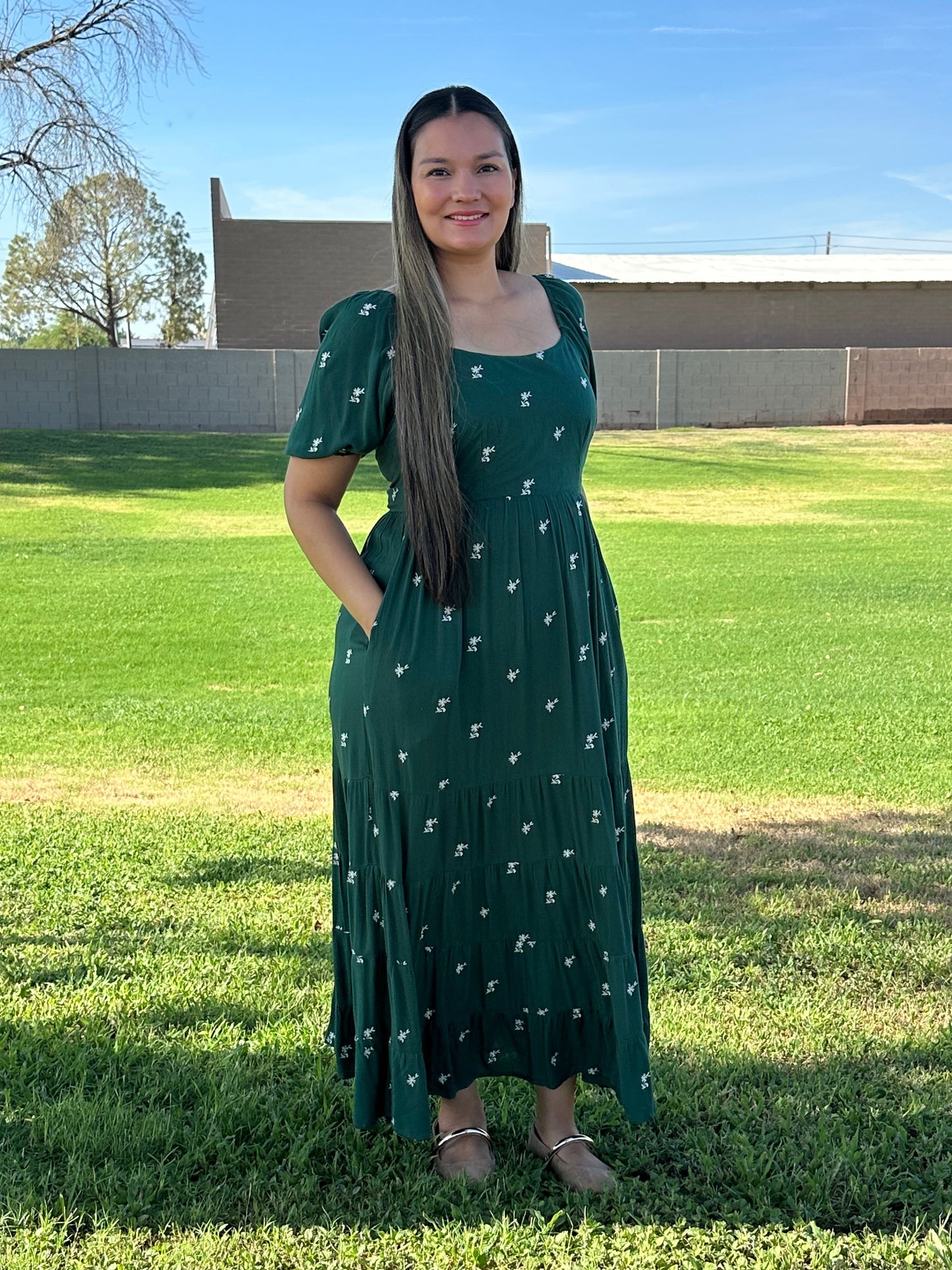 Mabel Embroidered Tiered Maxi Dress