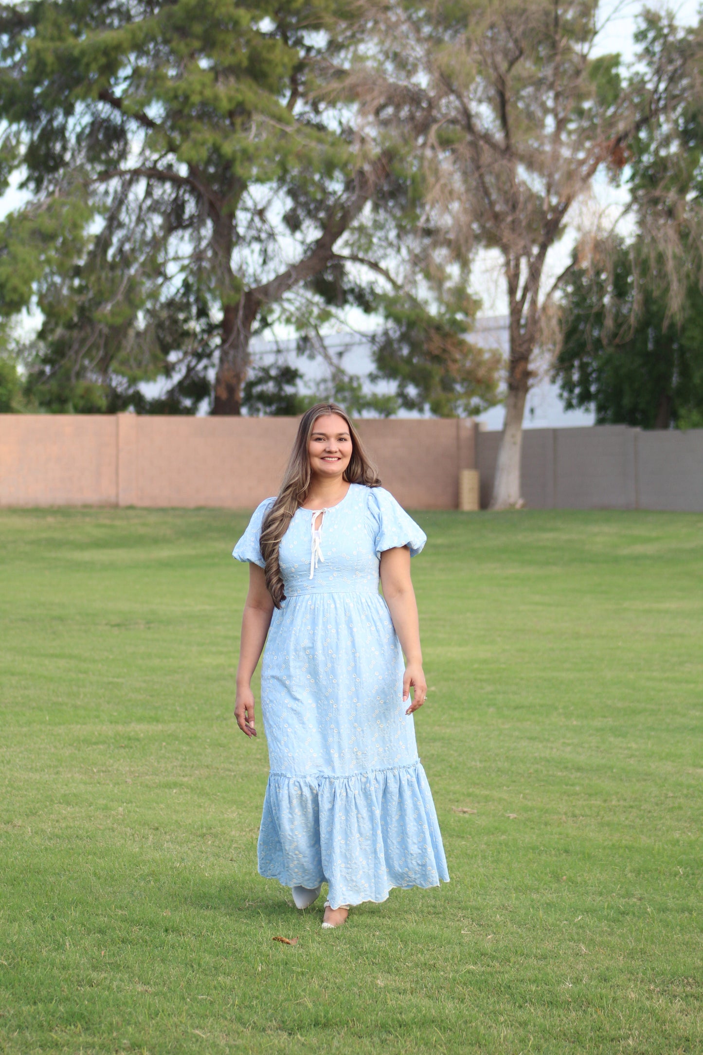 Floral Embroidered Tiered Maxi Dress