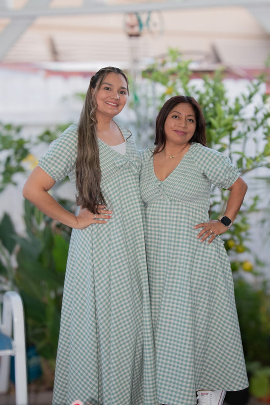 Deborah Smocked Gingham Maxi Dress