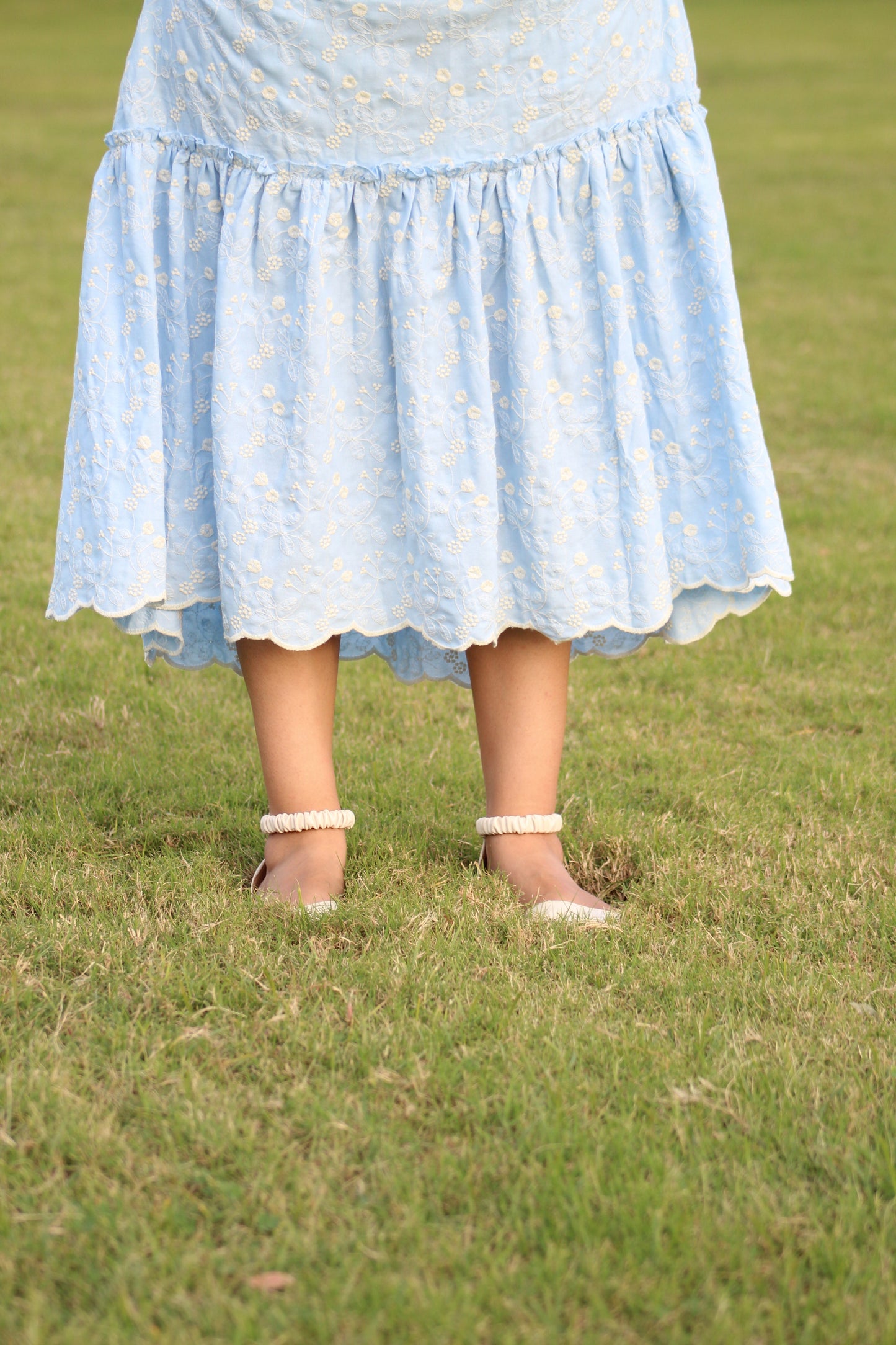 Floral Embroidered Tiered Maxi Dress