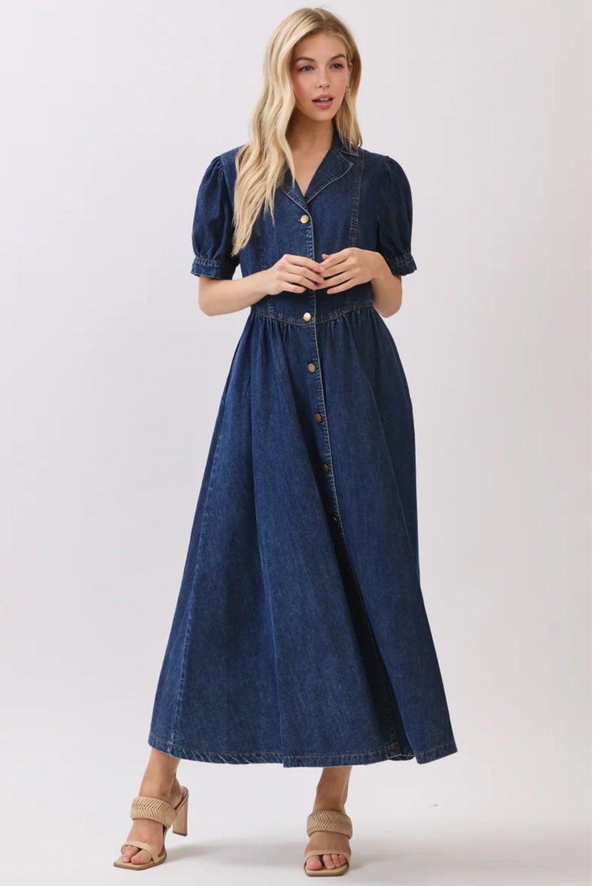 DENIM BUTTON DOWN DRESS