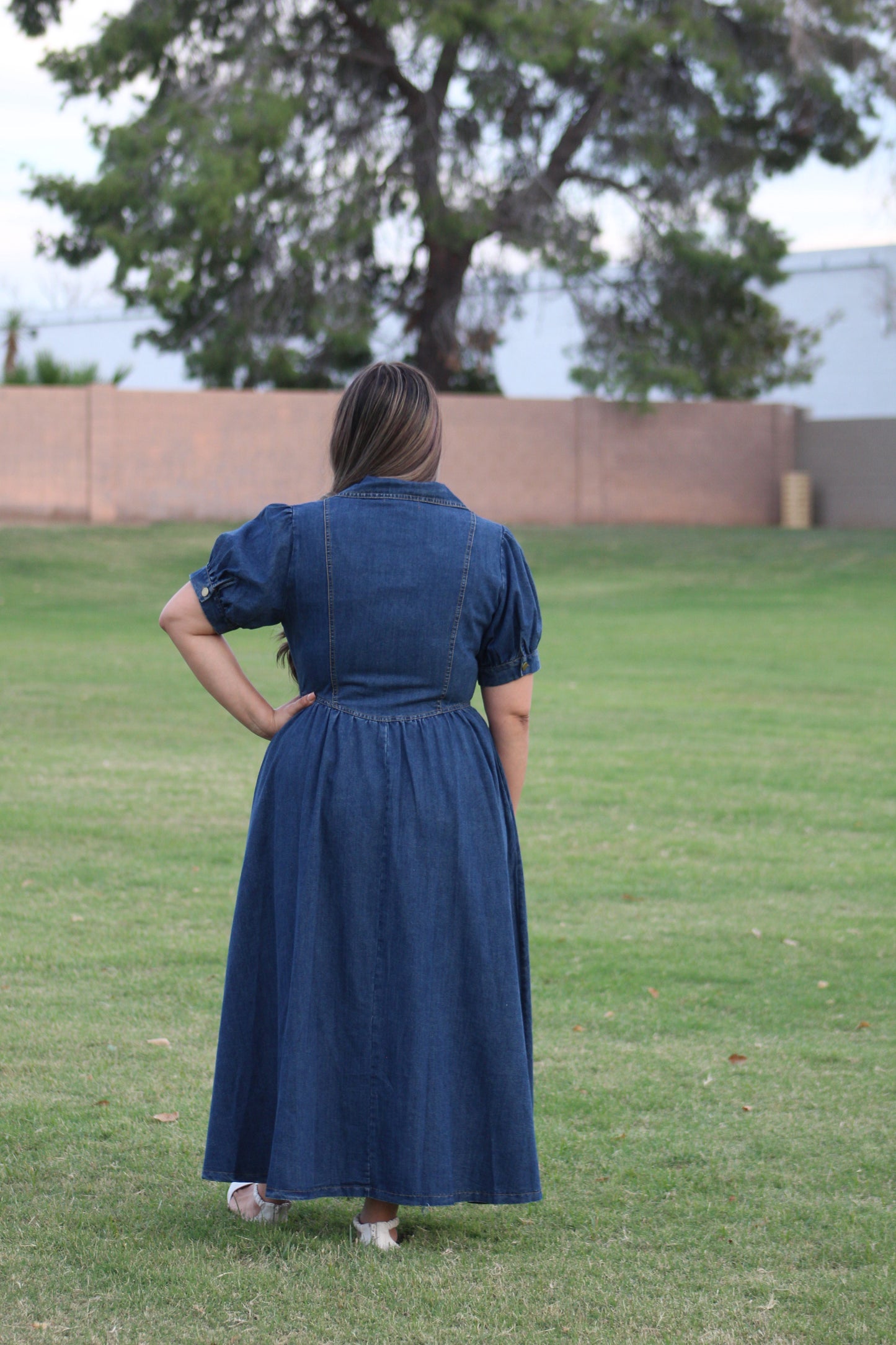 DENIM BUTTON DOWN DRESS