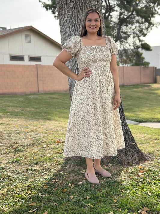 Keyli Floral Smocked Midi Dress