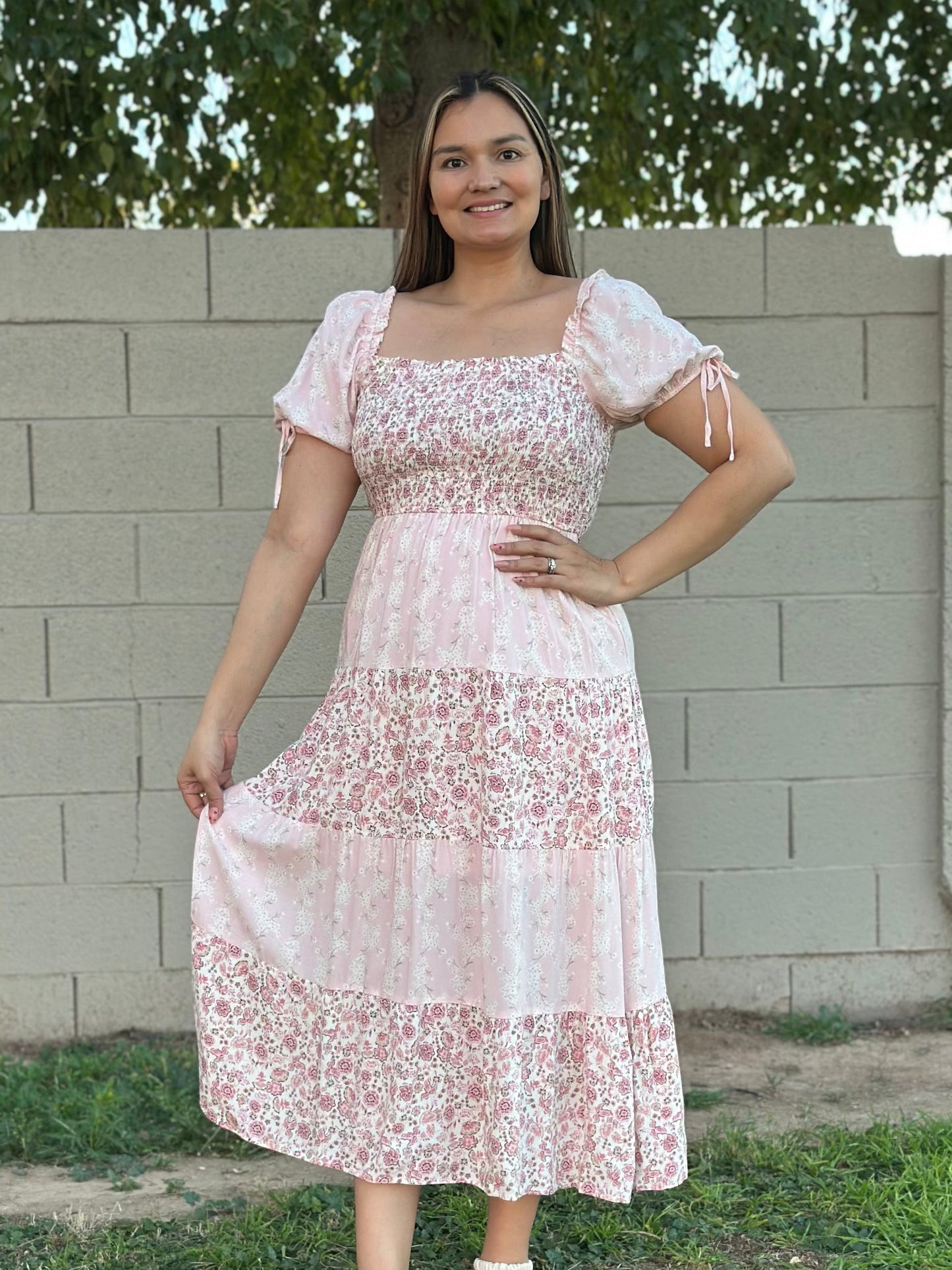 Eli - Floral Smocked Puff Sleeve Dress