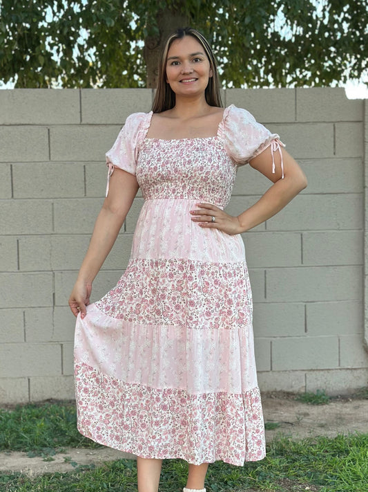 Eli - Floral Smocked Puff Sleeve Dress