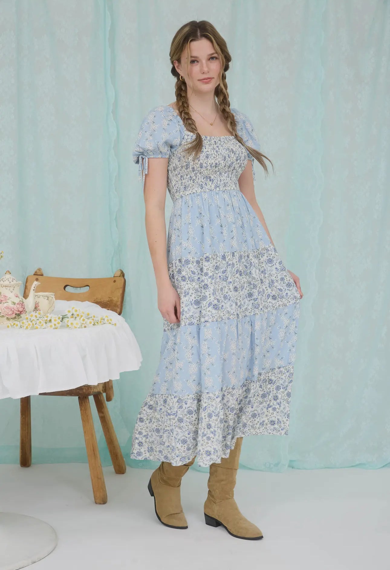 Eli - Floral Smocked Puff Sleeve Dress