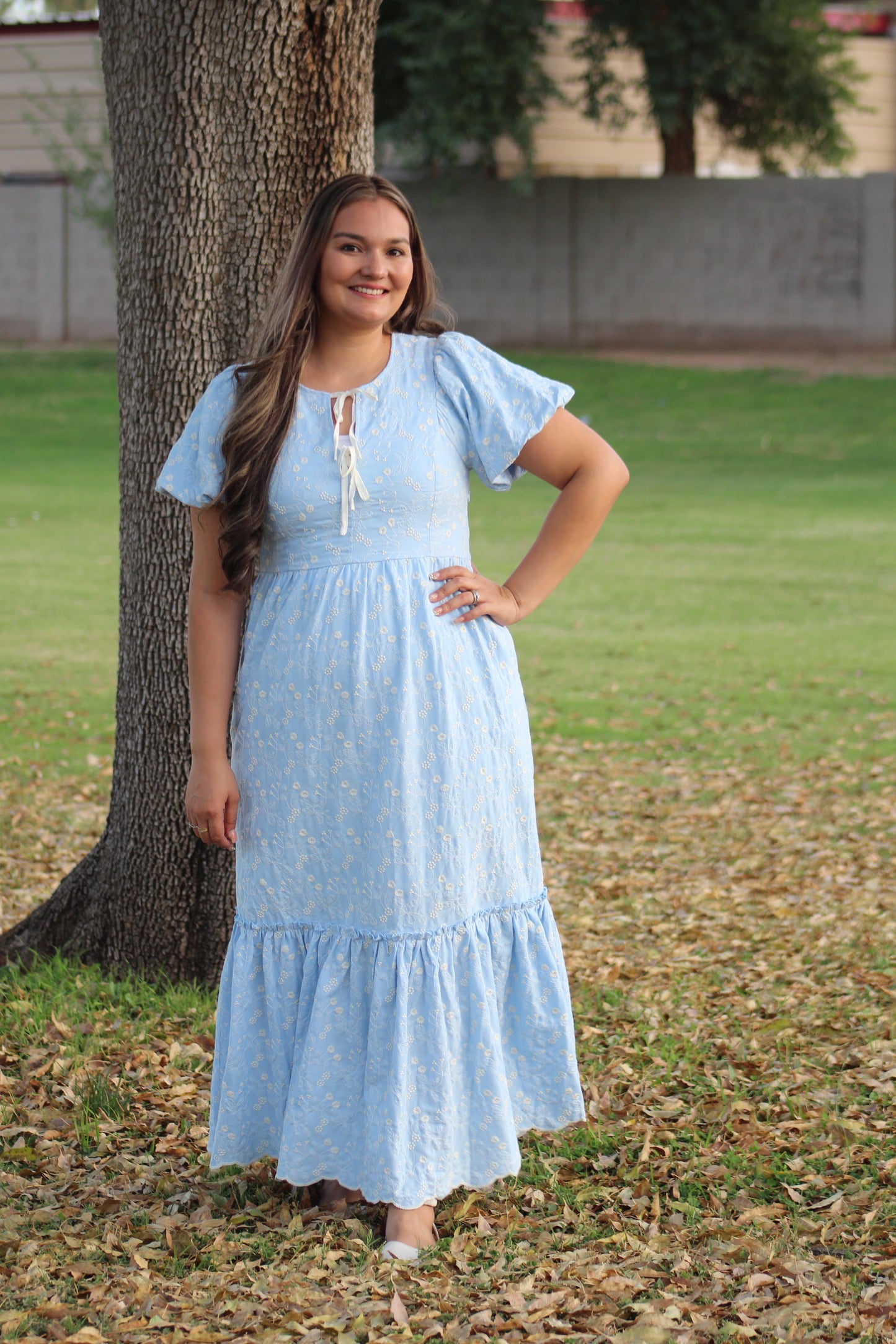 Floral Embroidered Tiered Maxi Dress
