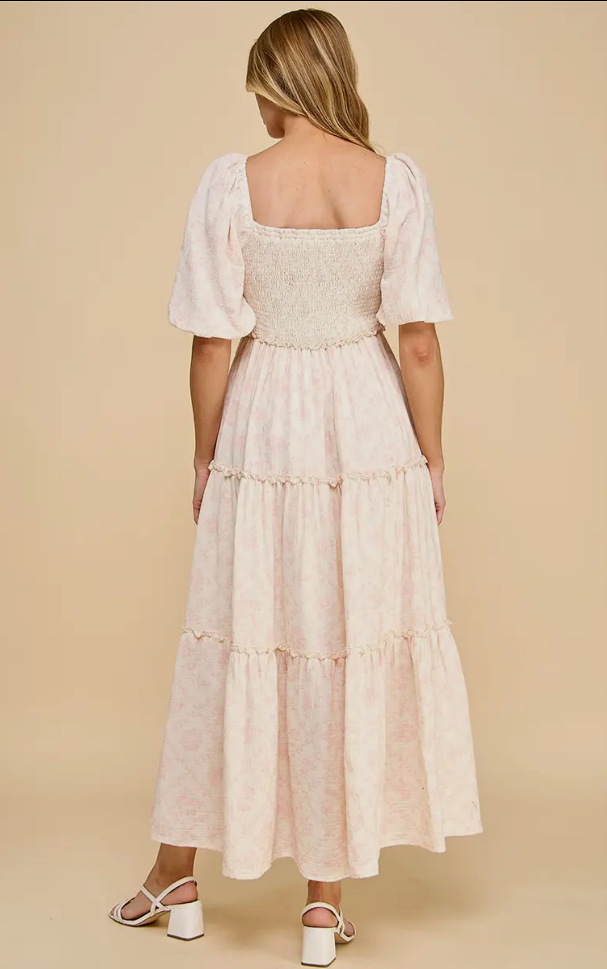 Katy Vintage Porcelain Print
Tiered Midi Dress