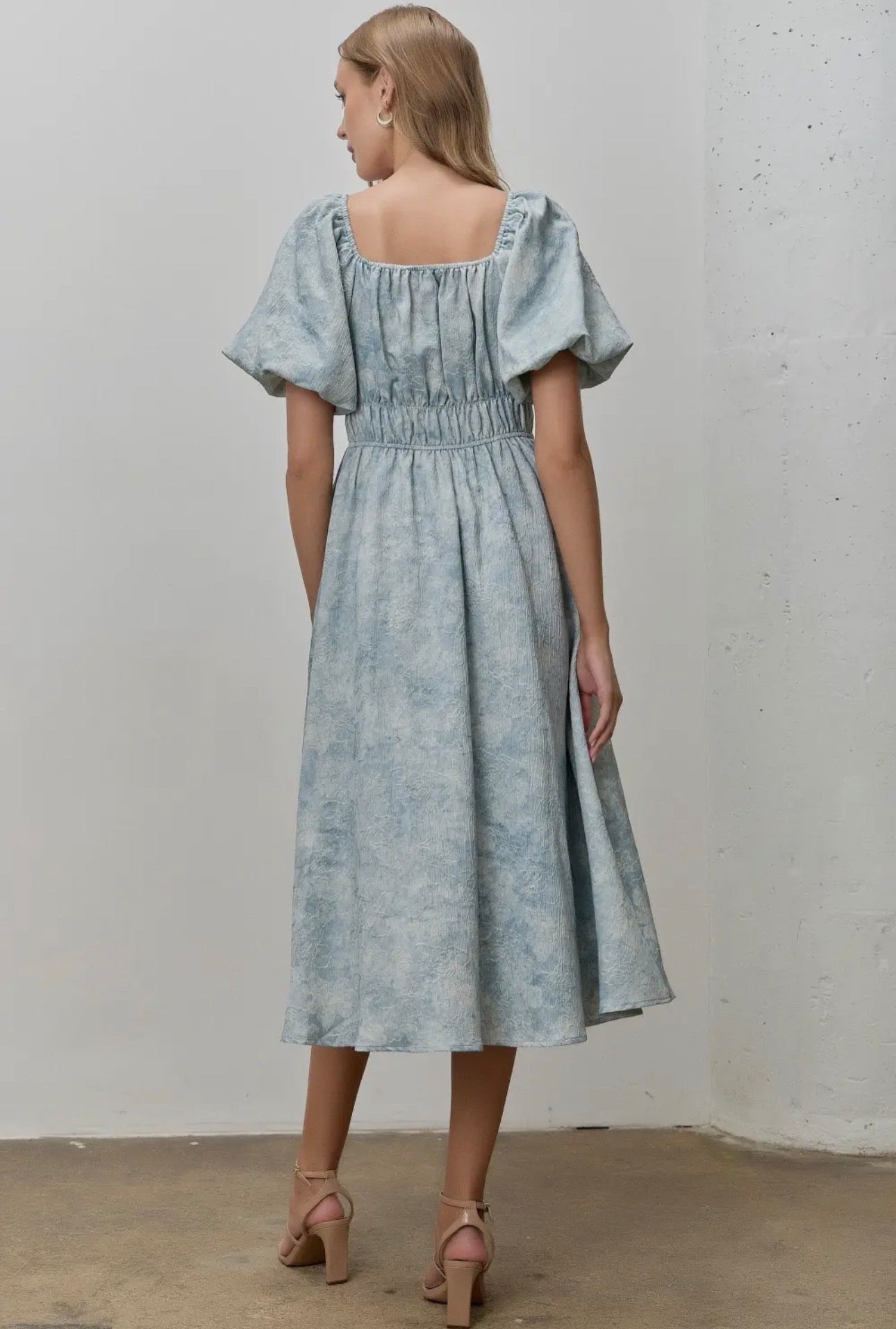 Ruthie Floral Square Neck Midi Dress