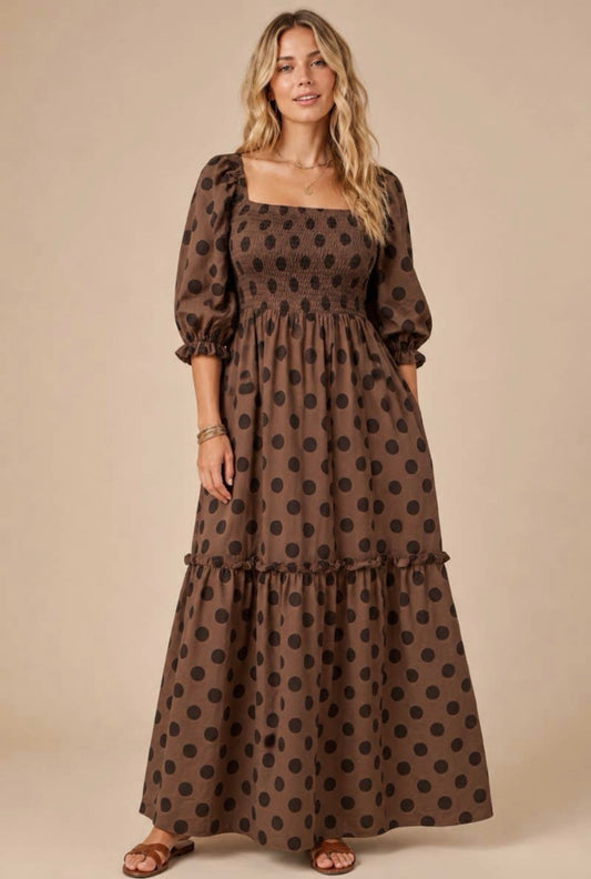 Helena Polka Dot Maxi Dress