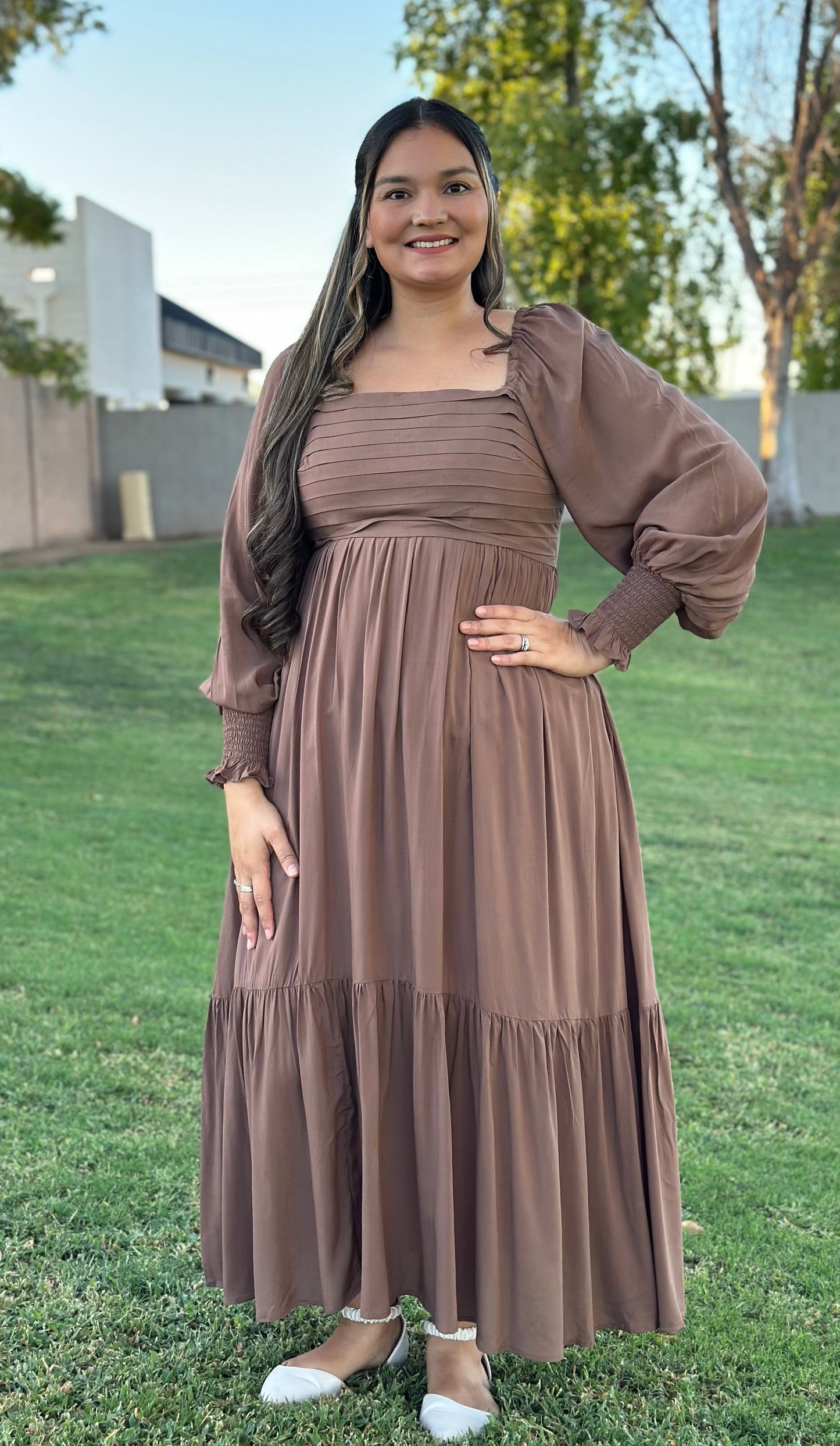 Smocked Ruffled Floral Maxi