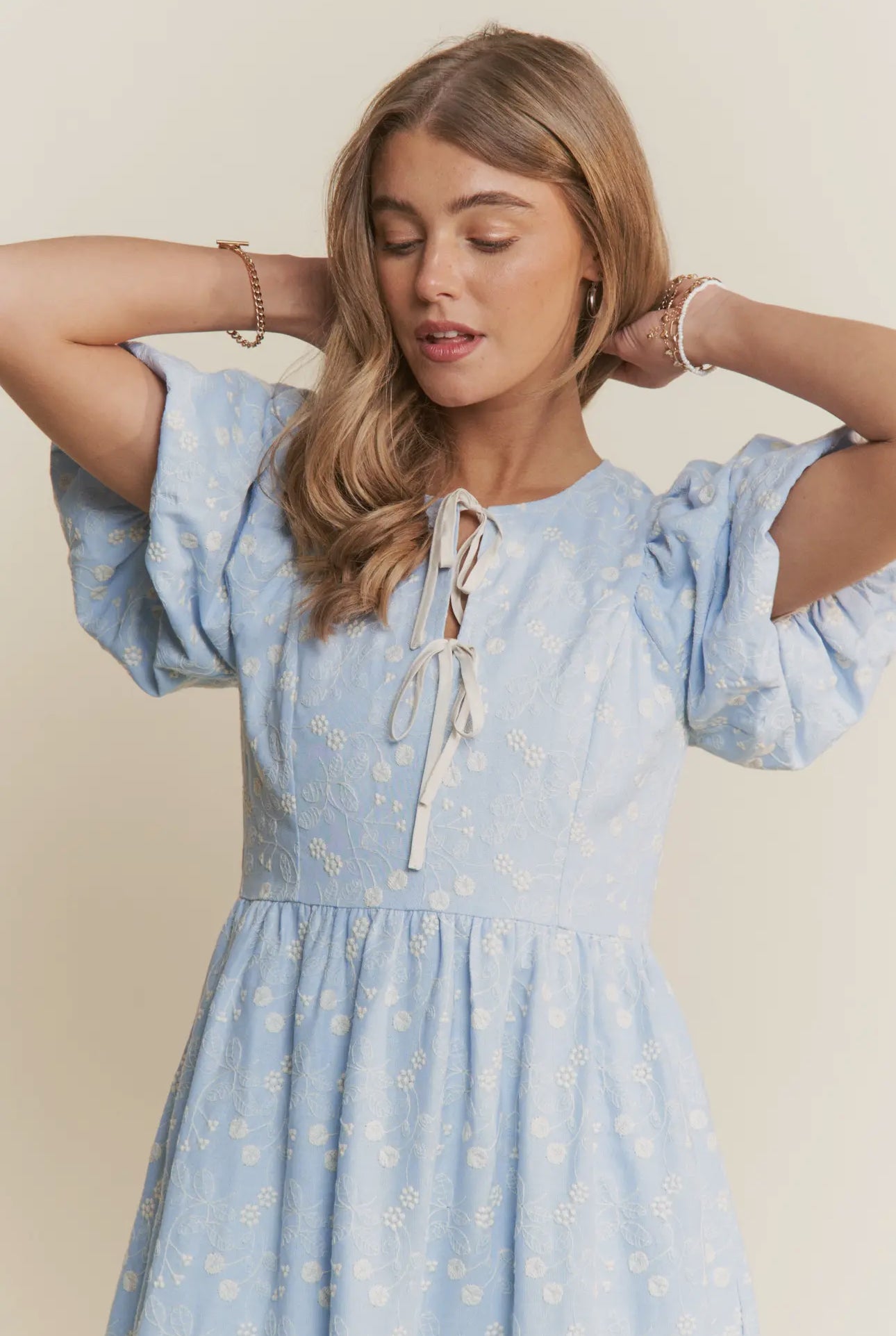 Floral Embroidered Tiered Maxi Dress