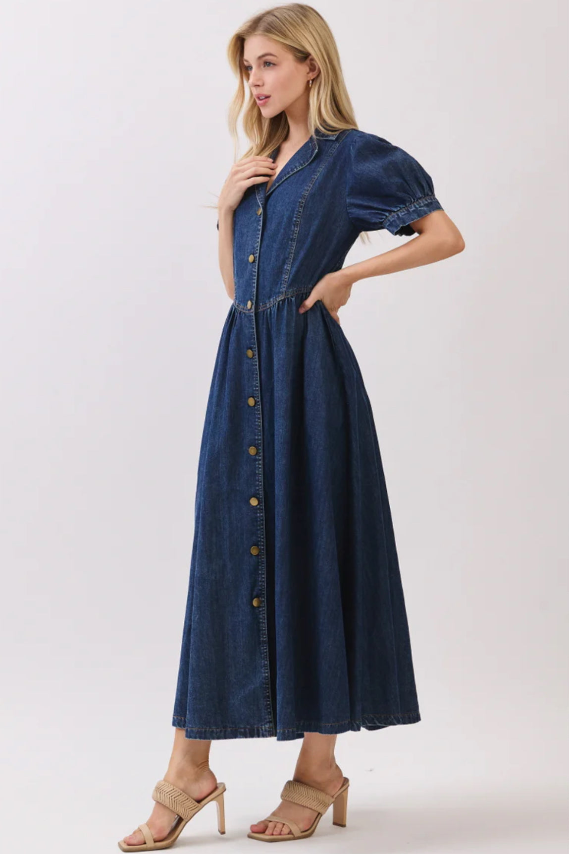 DENIM BUTTON DOWN DRESS