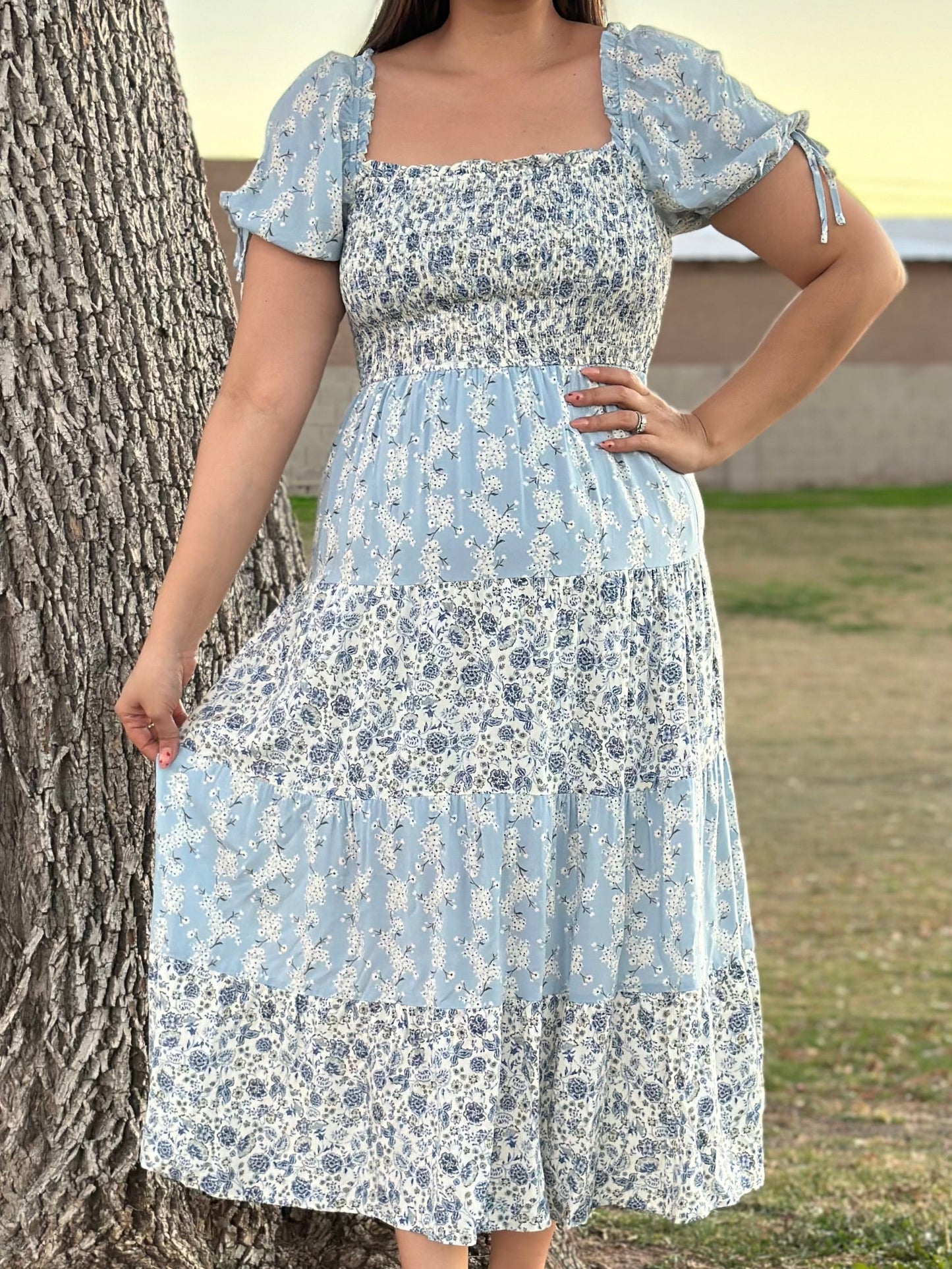 Eli - Floral Smocked Puff Sleeve Dress