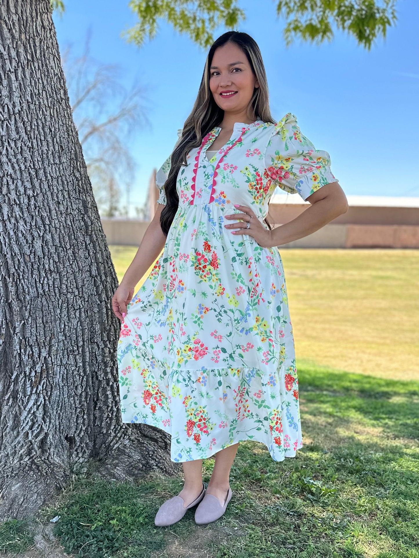 Emma Floral Tiered Dress