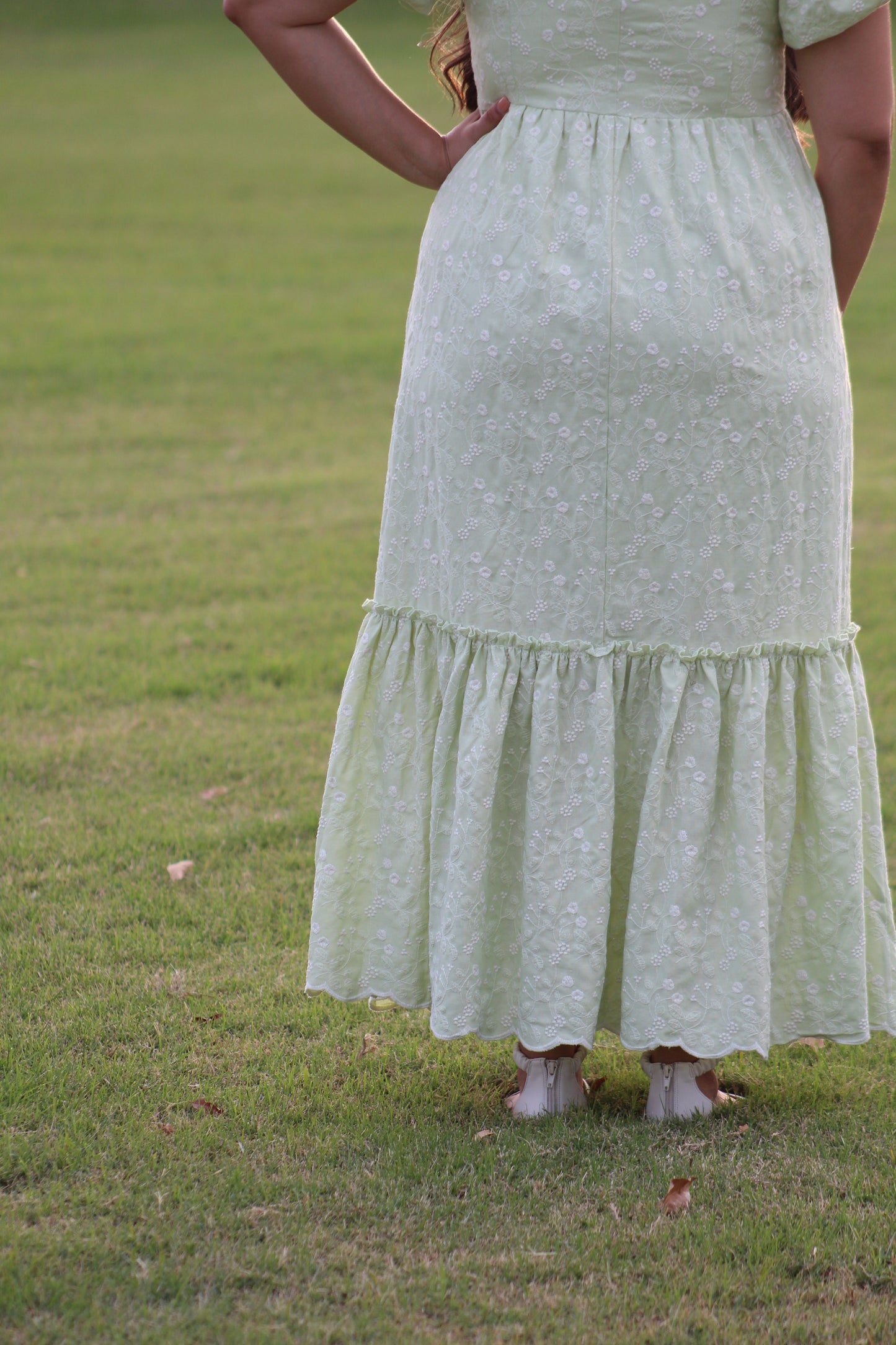 Floral Embroidered Tiered Maxi Dress