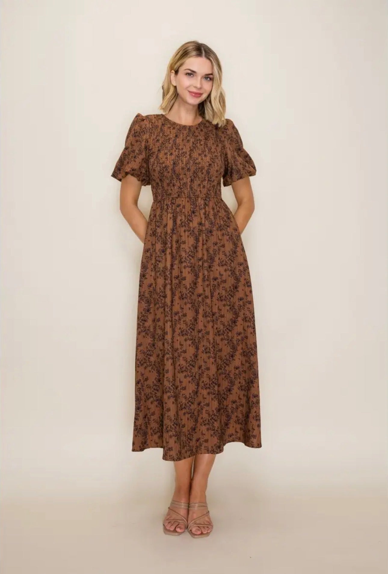 Rosalia Floral Smocked Puff Sleeve Dress