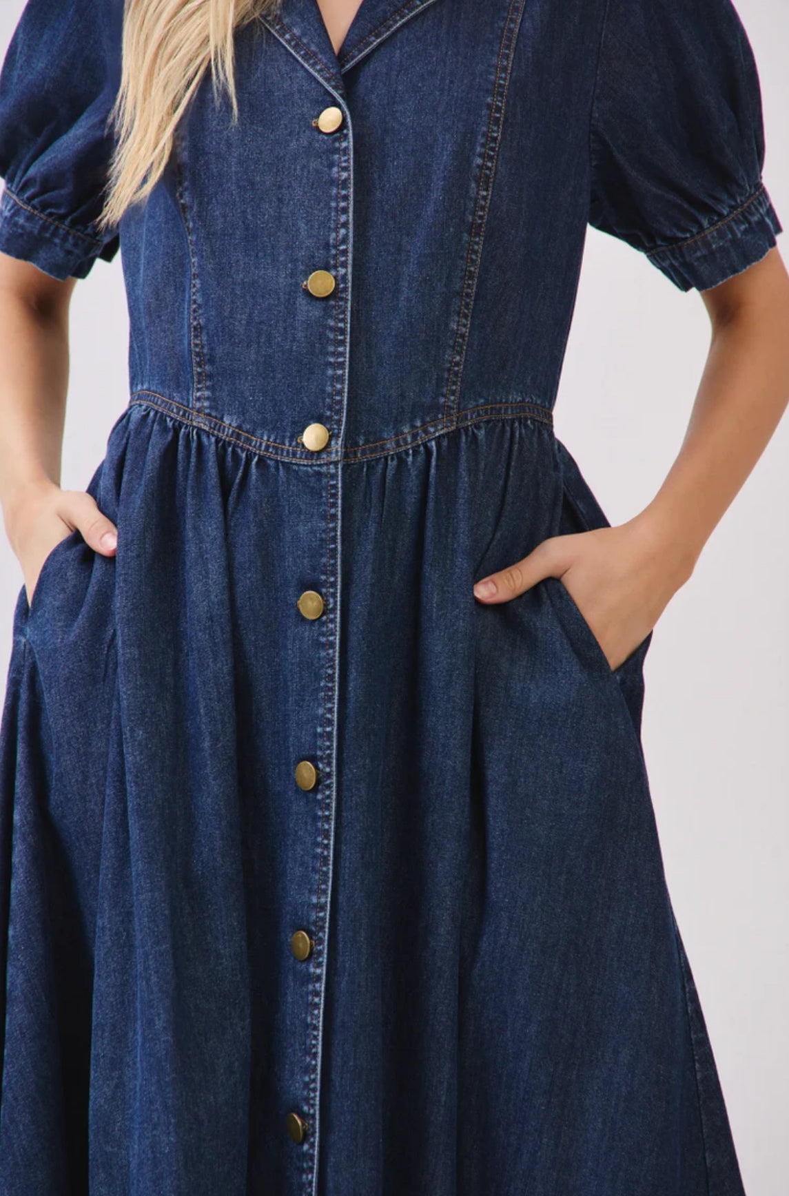 DENIM BUTTON DOWN DRESS