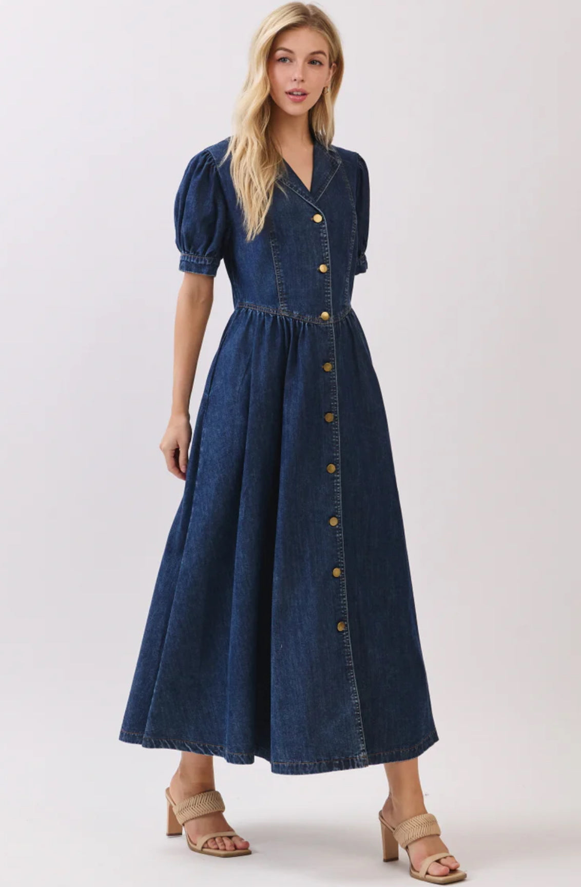 DENIM BUTTON DOWN DRESS