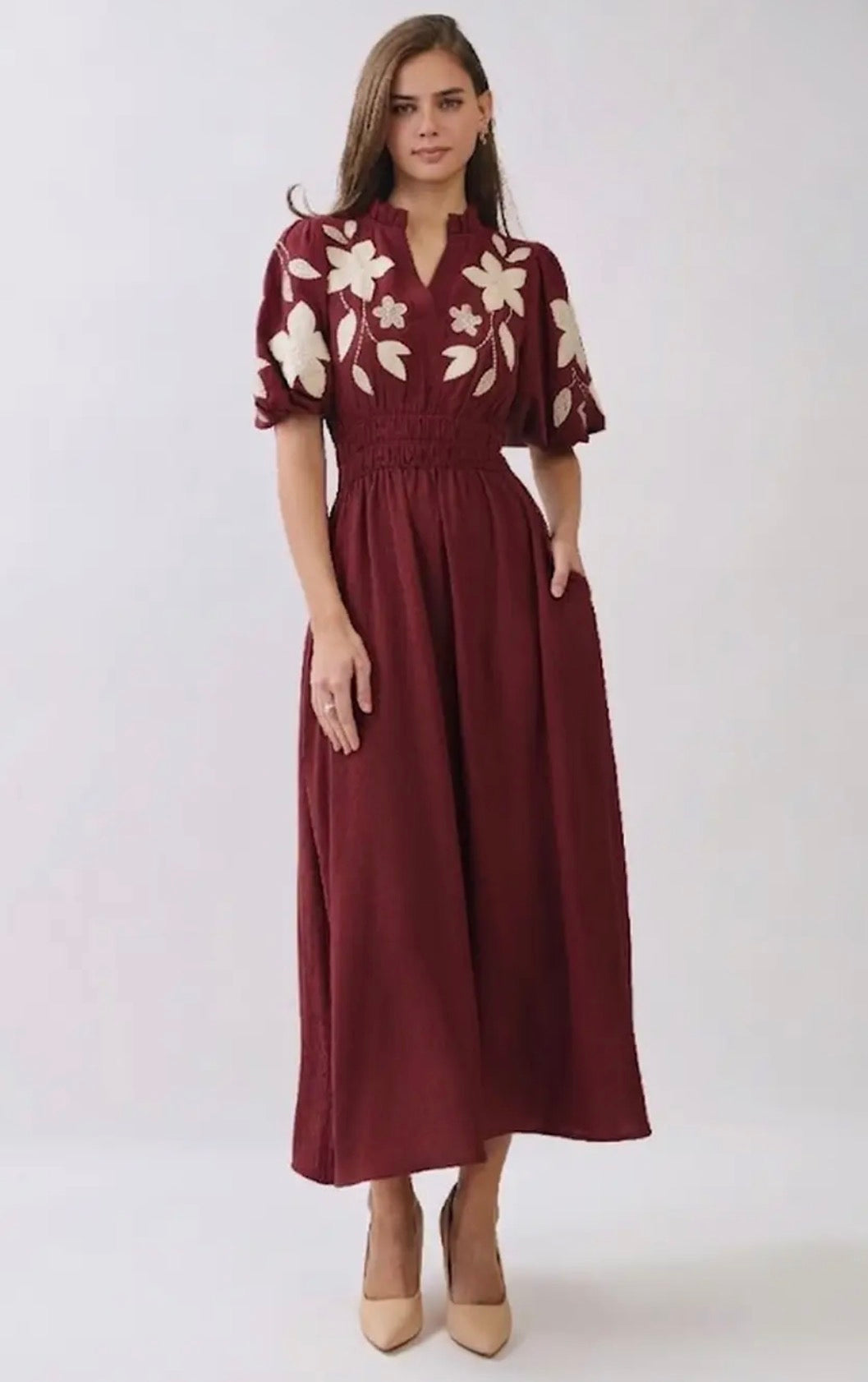 Valentina Embroidered Maxi Dress