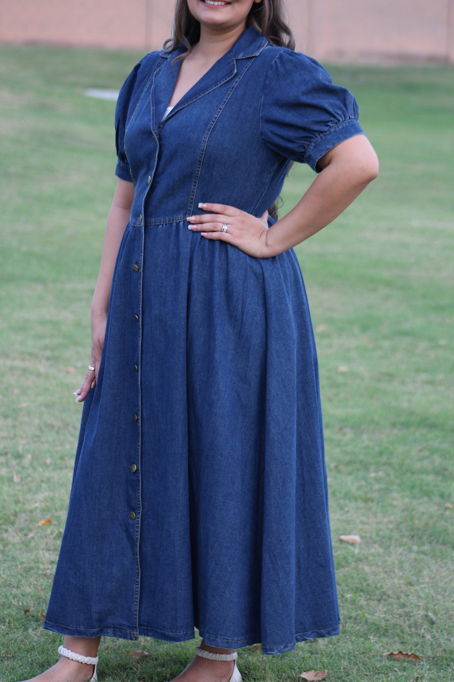 DENIM BUTTON DOWN DRESS