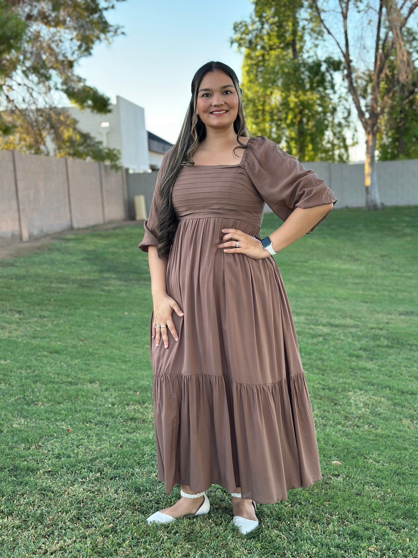 Smocked Ruffled Floral Maxi
