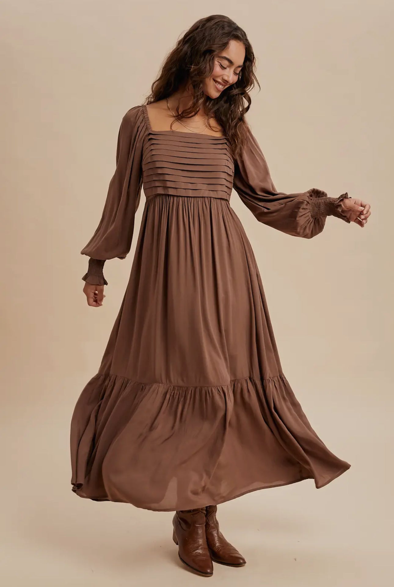 Smocked Ruffled Floral Maxi