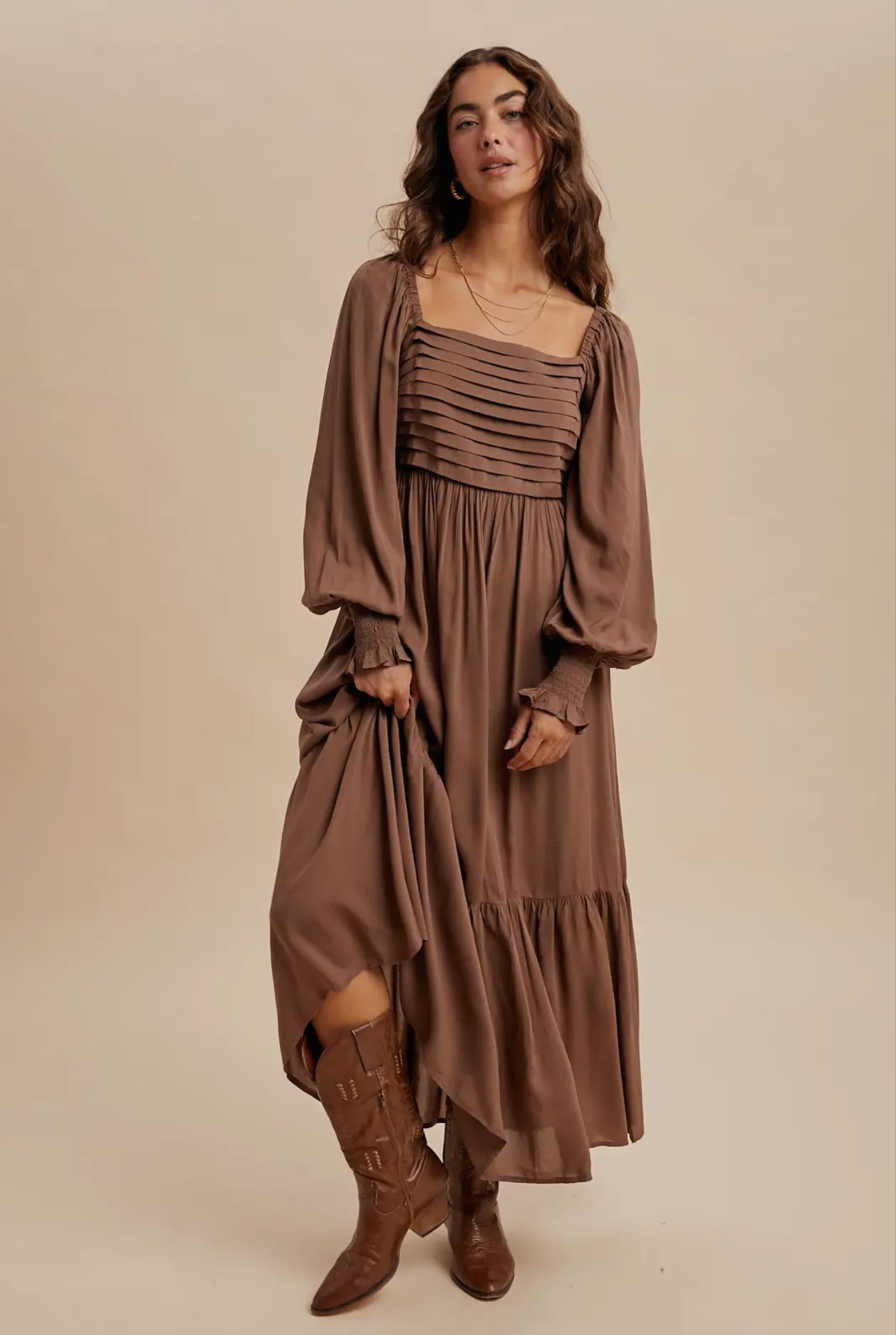Smocked Ruffled Floral Maxi