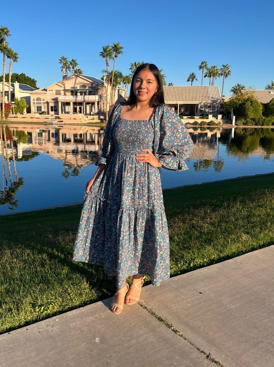 Floral Tiered Midi Dress