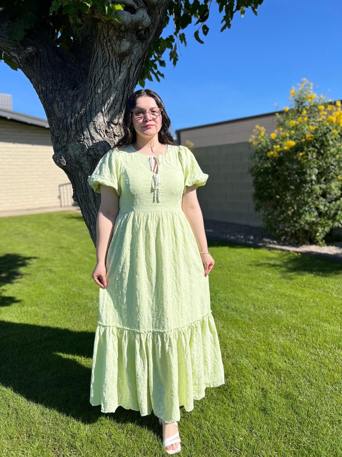 Floral Embroidered Tiered Maxi Dress