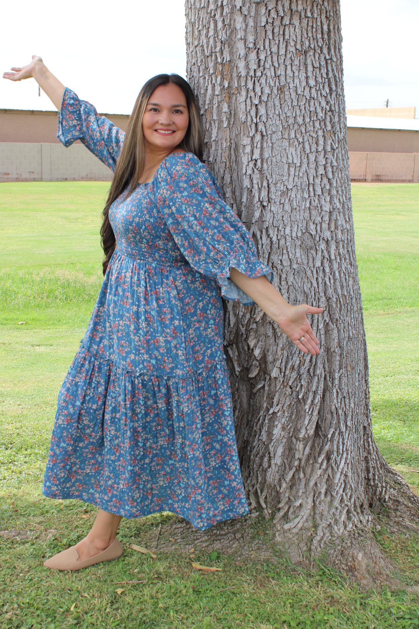 Floral Tiered Midi Dress